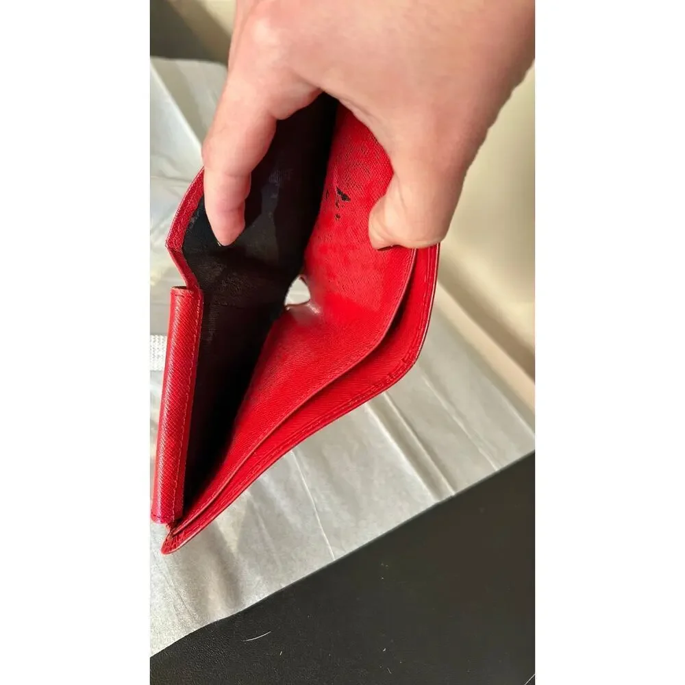 Louis Vuitton red epi Marco bifold wallet